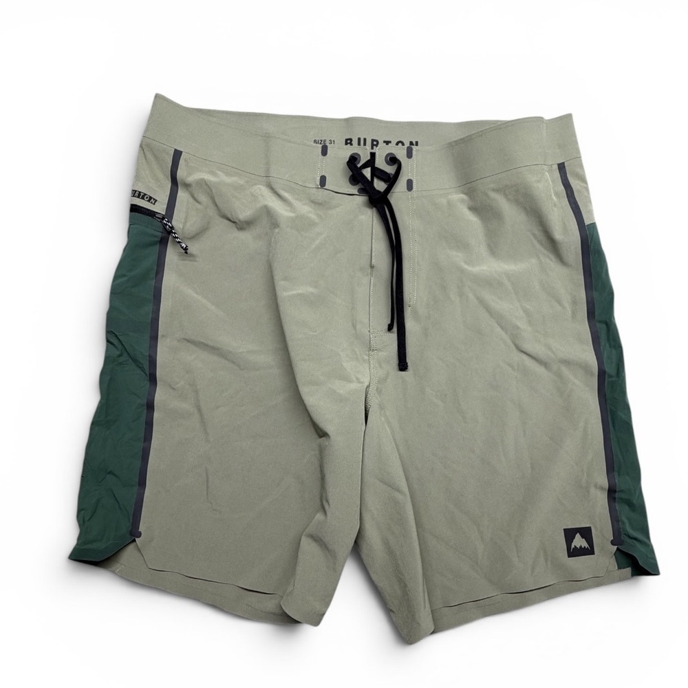 Burton JL Board Short V3 Mens 31 Sage Green Colorblock Technical Swim Trunks